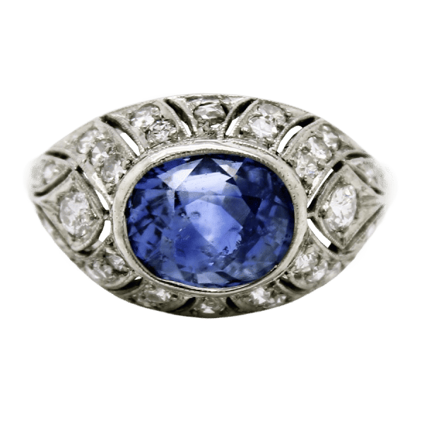 Sapphire deco ring