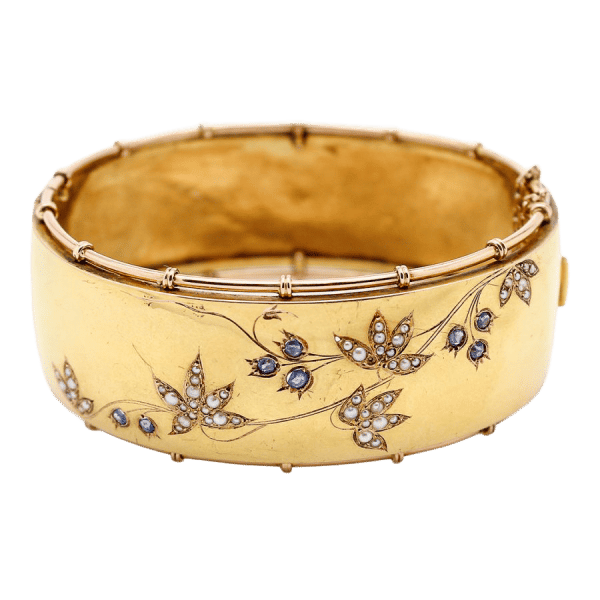 Bracciale Bourbon in oro perle e zaffiri