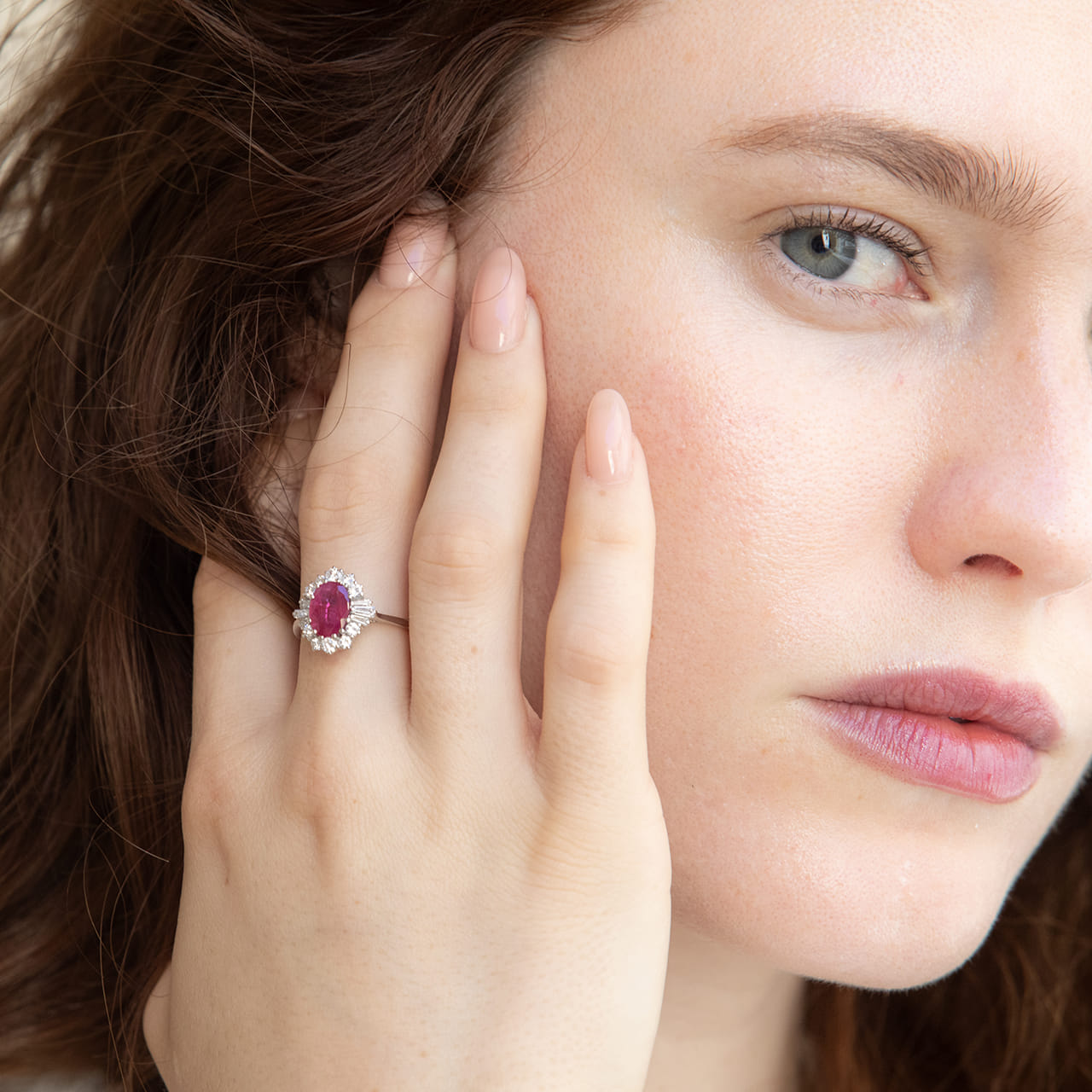 Anello rubino birmano no heat e diamanti-4