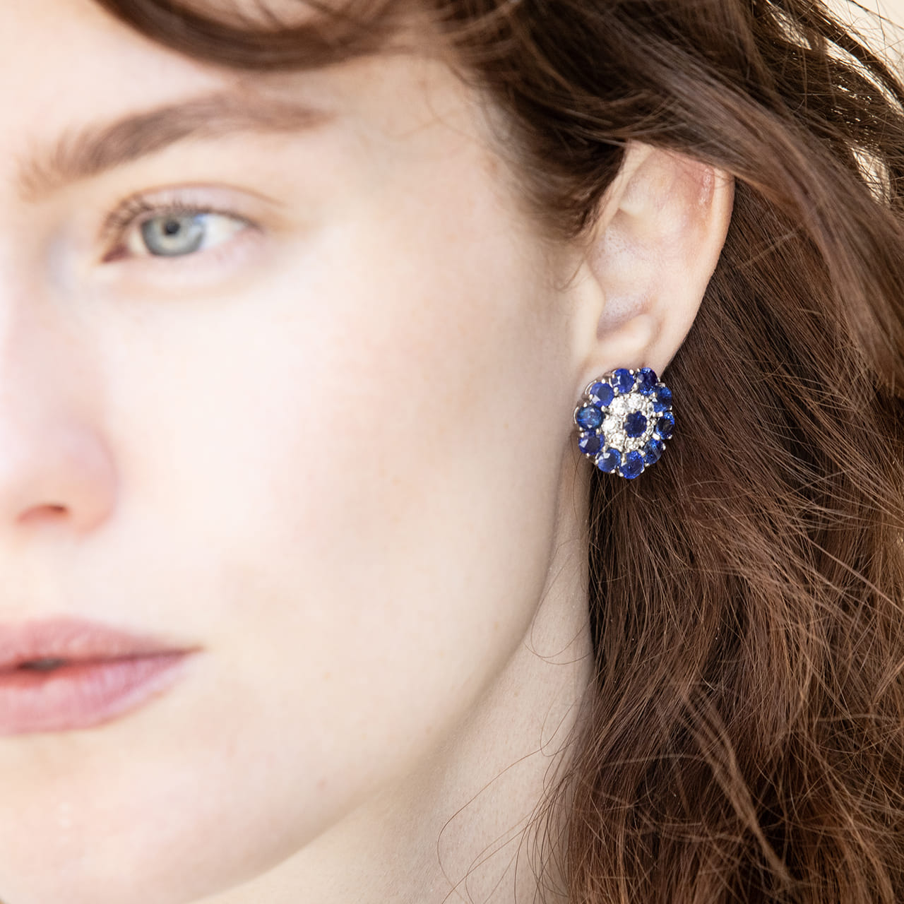 Orecchini a disco zaffiri e diamanti-2