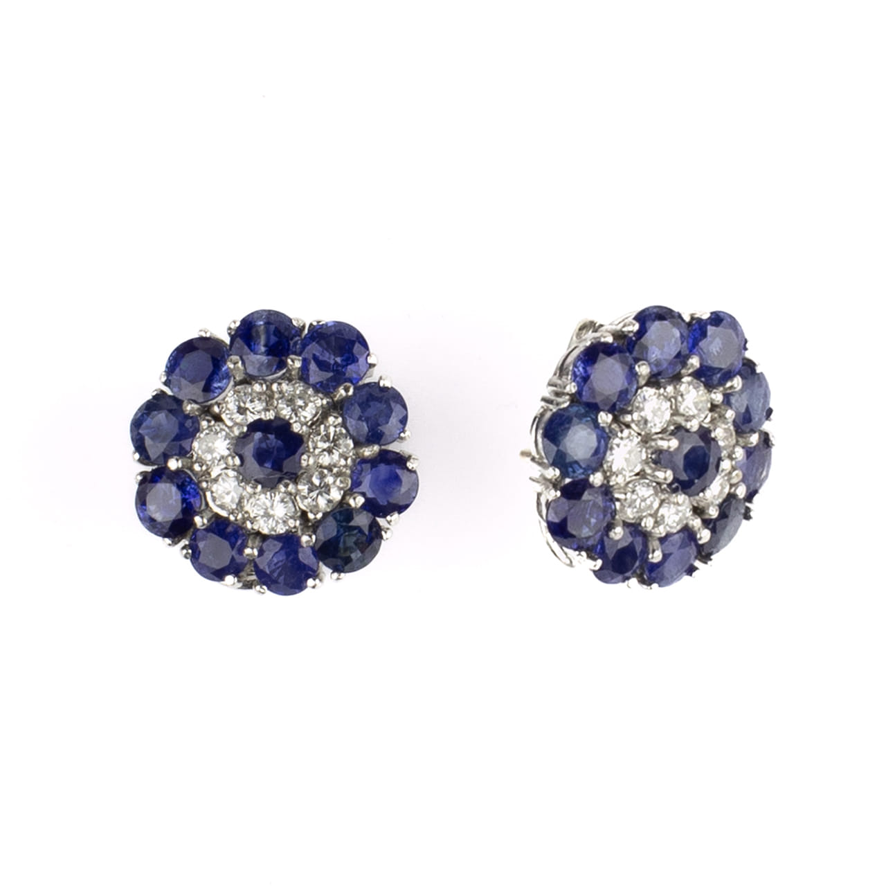 Orecchini a disco zaffiri e diamanti-1