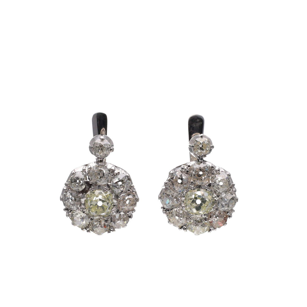 Orecchini a Grappolo con Diamanti taglio Vecchio