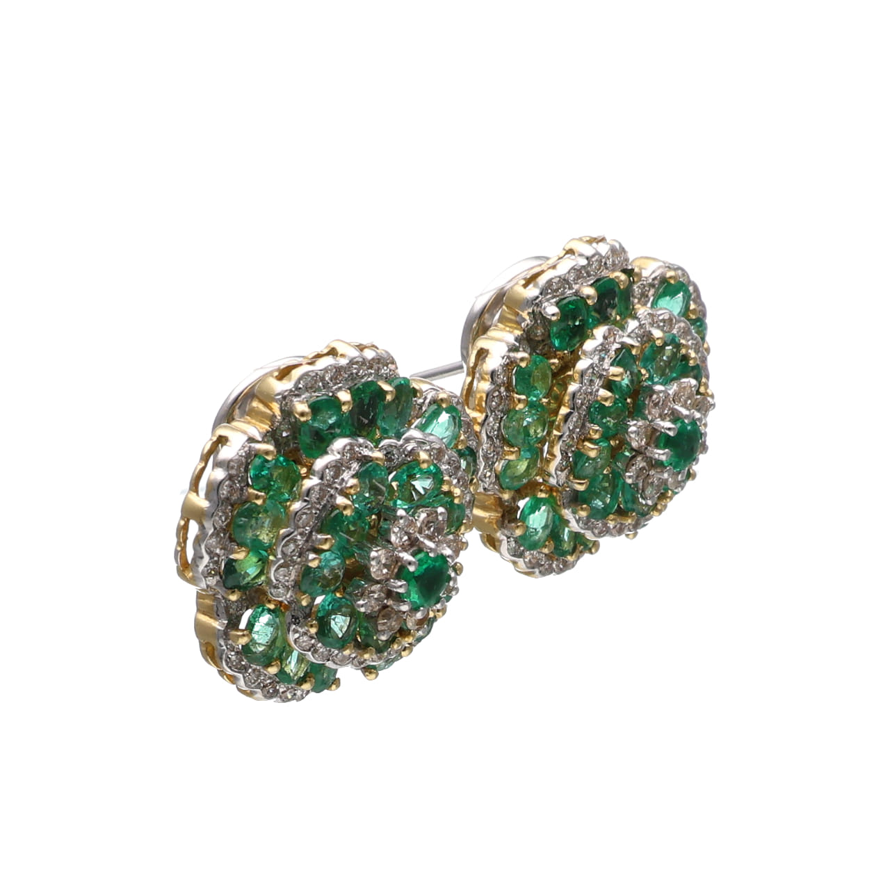 Orecchini vintage con smeraldi e diamanti - immagine 2