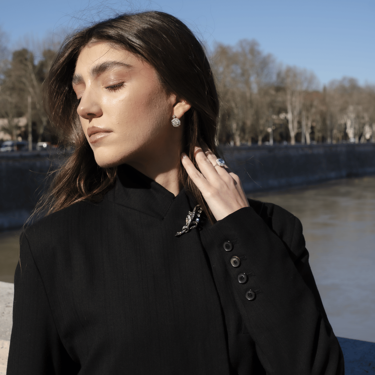 Orecchini a Grappolo con Diamanti taglio Vecchio - immagine 5