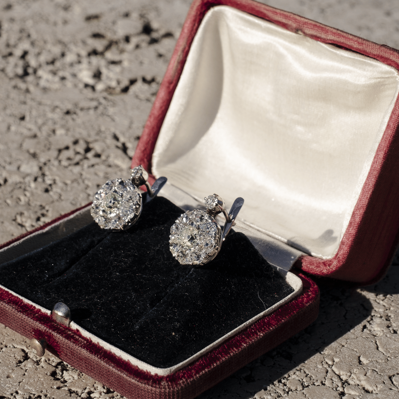 Orecchini a Grappolo con Diamanti taglio Vecchio - immagine 9