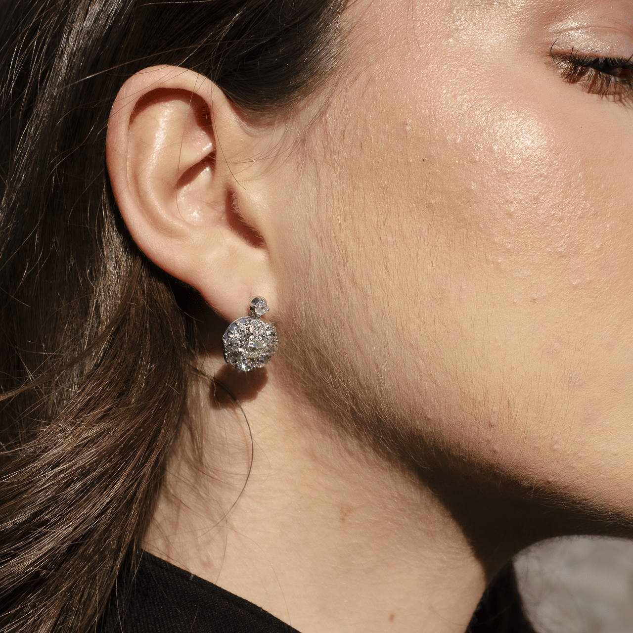 Orecchini a Grappolo con Diamanti taglio Vecchio - immagine 6