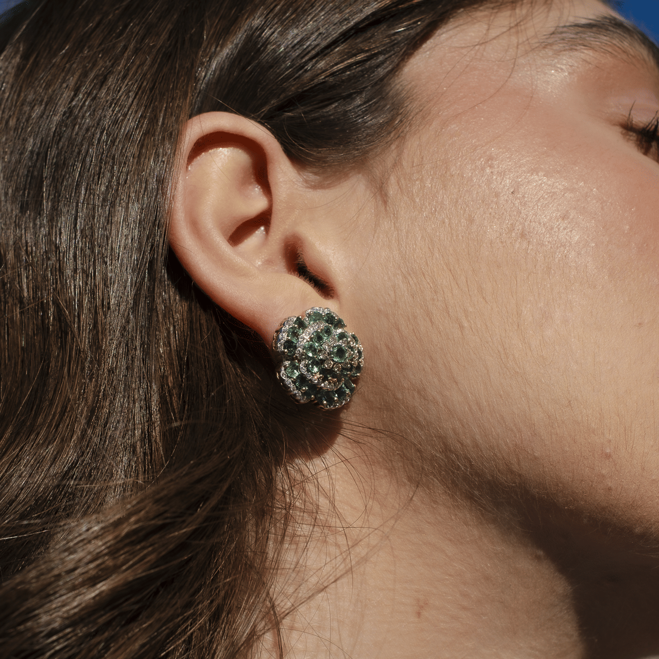 Orecchini vintage con smeraldi e diamanti - immagine 5