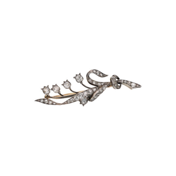 Spilla Edoardiana con Diamanti Taglio Old Mine