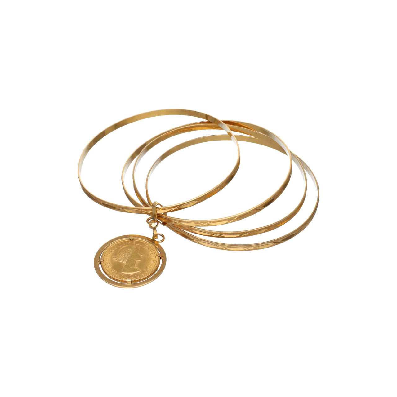 Bracciale Anni ’60 con Moneta Sovrana Elisabettiana in Oro 18kt - immagine 3