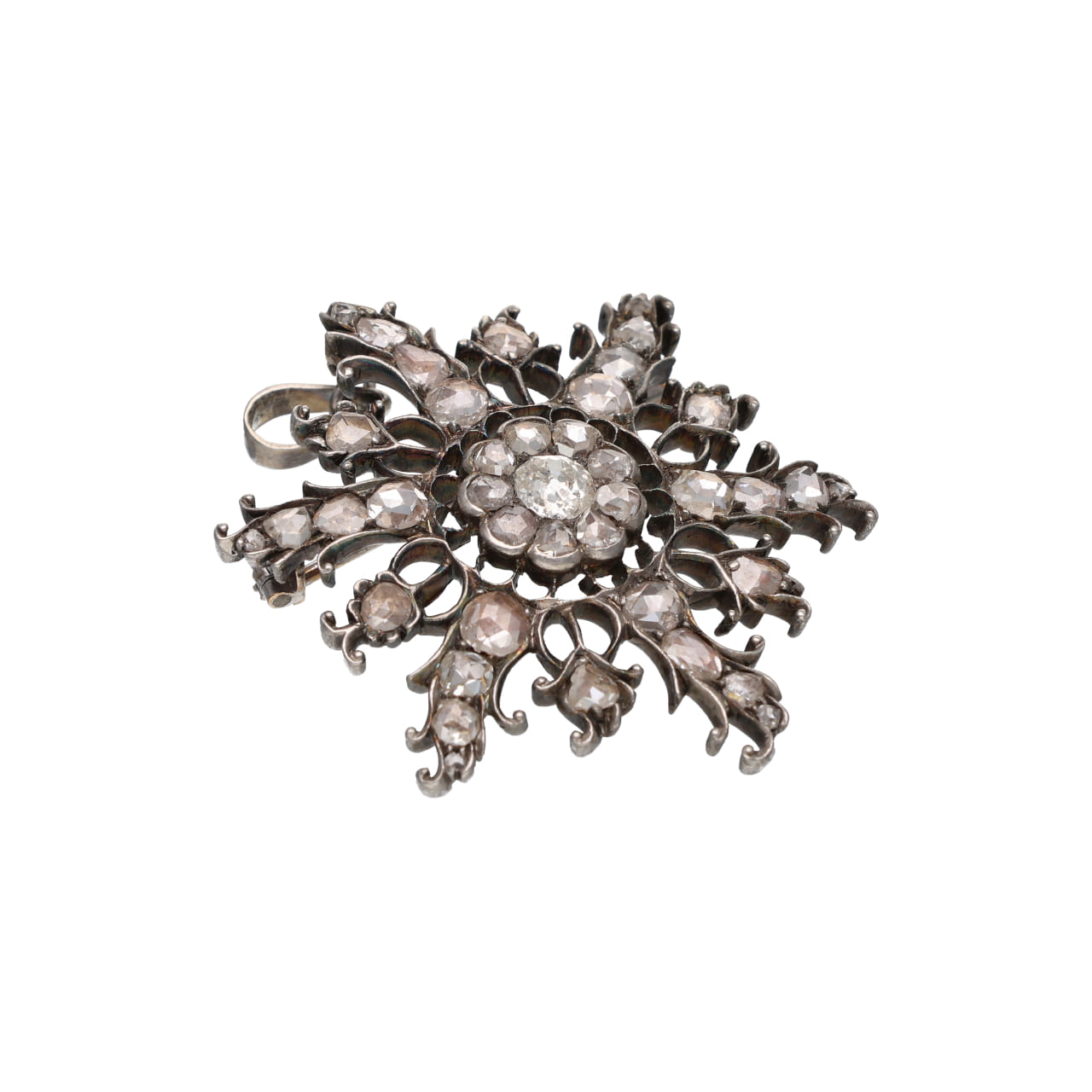 Ciondolo stella dell 800 in argento con diamanti_1