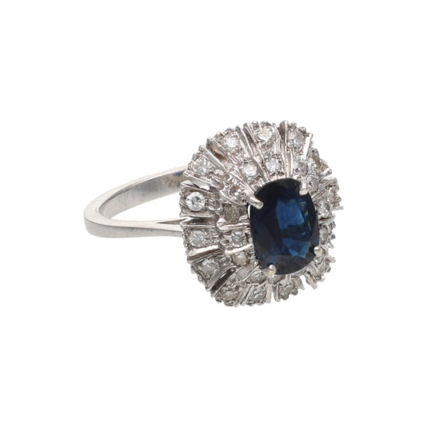 Anello anni 60 a ballerina con diamanti e zaffiro_1