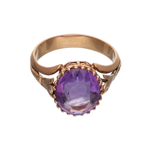 Anello dell fino xix secolo in oro rosa e ametista_1