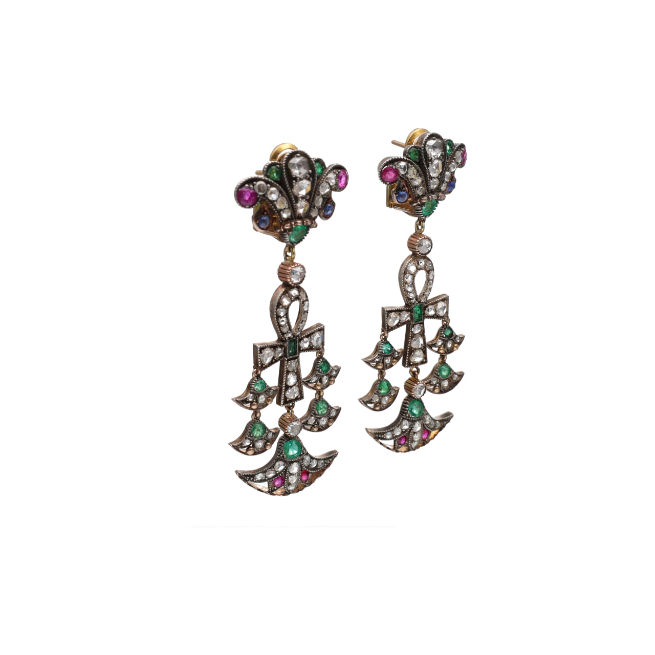 Orecchini chandelier revival in oro e argento_4