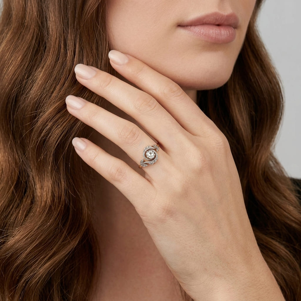 Anello edoardiano in oro e platino con diamanti_4