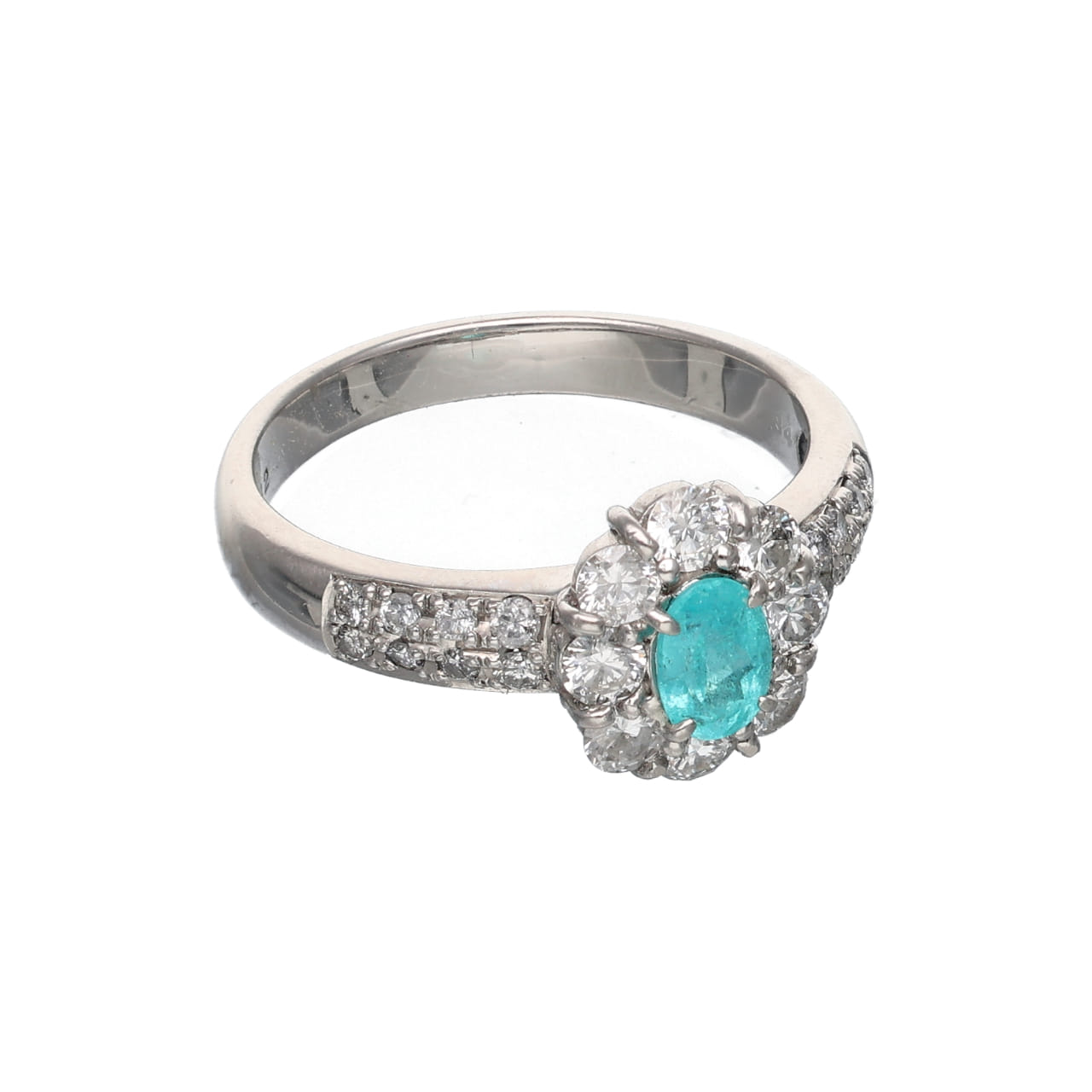 Anello vintage con tormalina paraiba e diamanti in platino_2