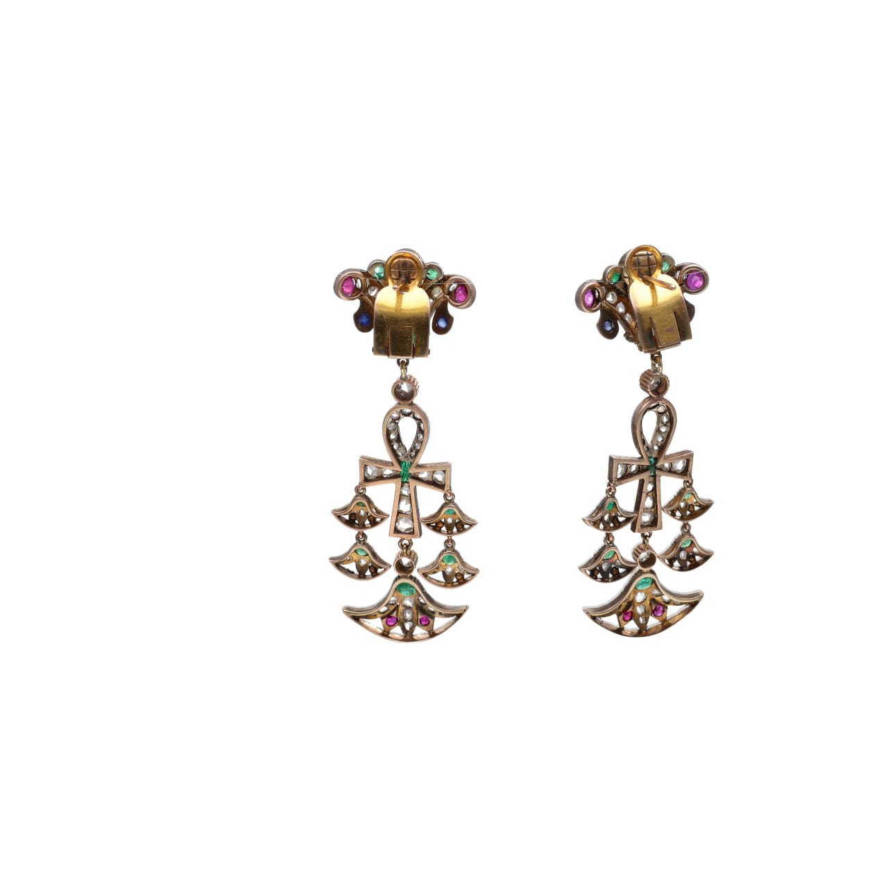 Orecchini chandelier revival in oro e argento_2