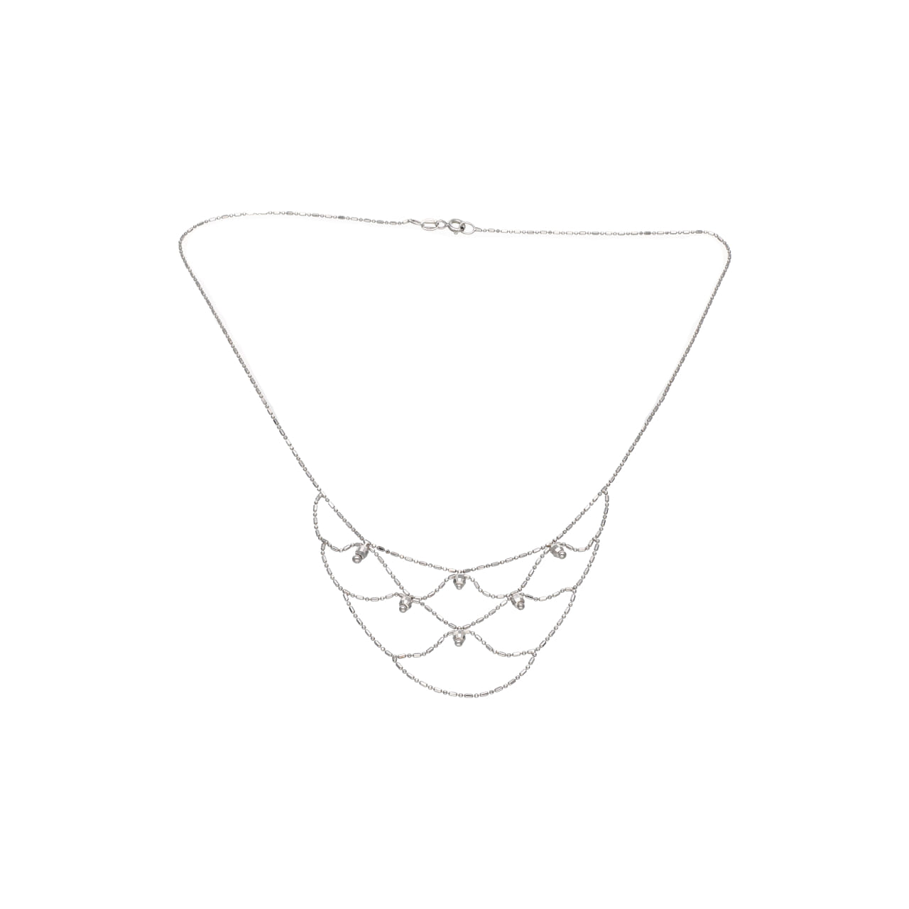 Vintage collier drappeggiata in oro bianco 18 kt_2