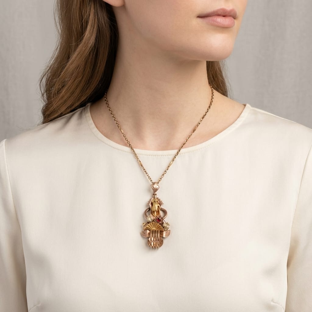 Bourbon Lucky Charm Pendant in Two-Tone Gold - Image 4