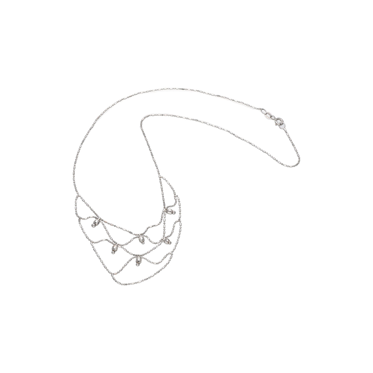 Vintage collier drappeggiata in oro bianco 18 kt_3