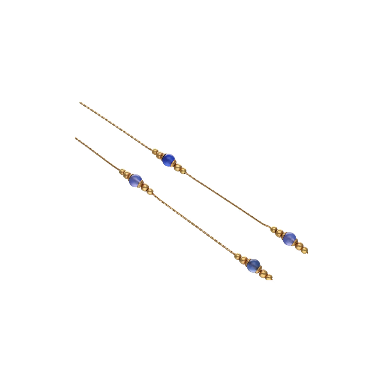Station Necklace with Blue Chalcedony in 18kt Yellow Gold - Image 3