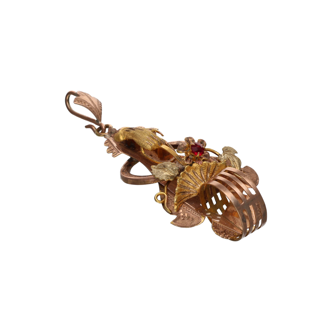 Bourbon Lucky Charm Pendant in Two-Tone Gold