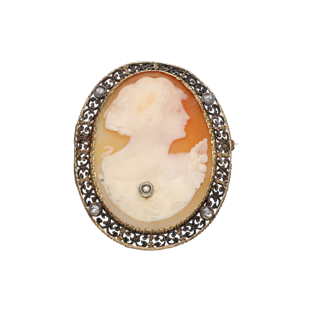 19th-Century Pendant with Shell Cameo