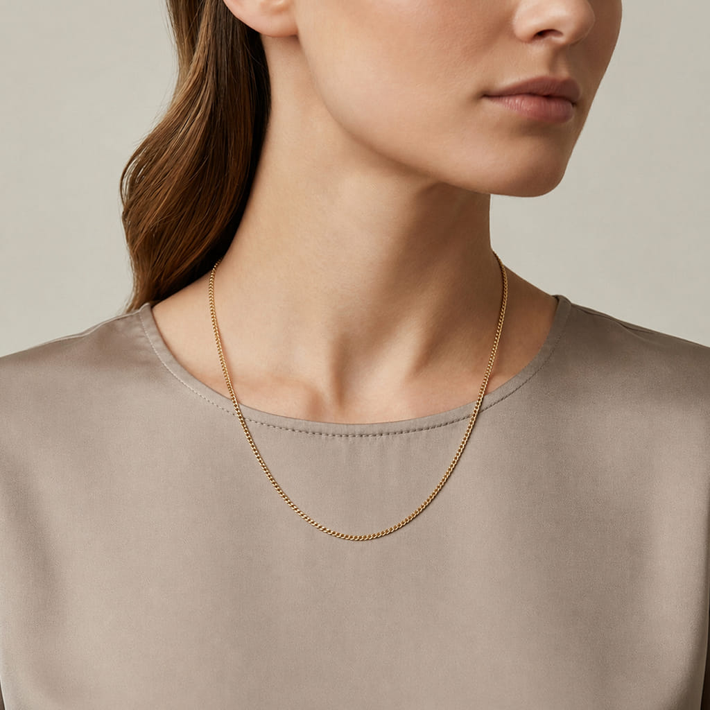 Catenina vintage oro giallo 18kt maglia groumette_4
