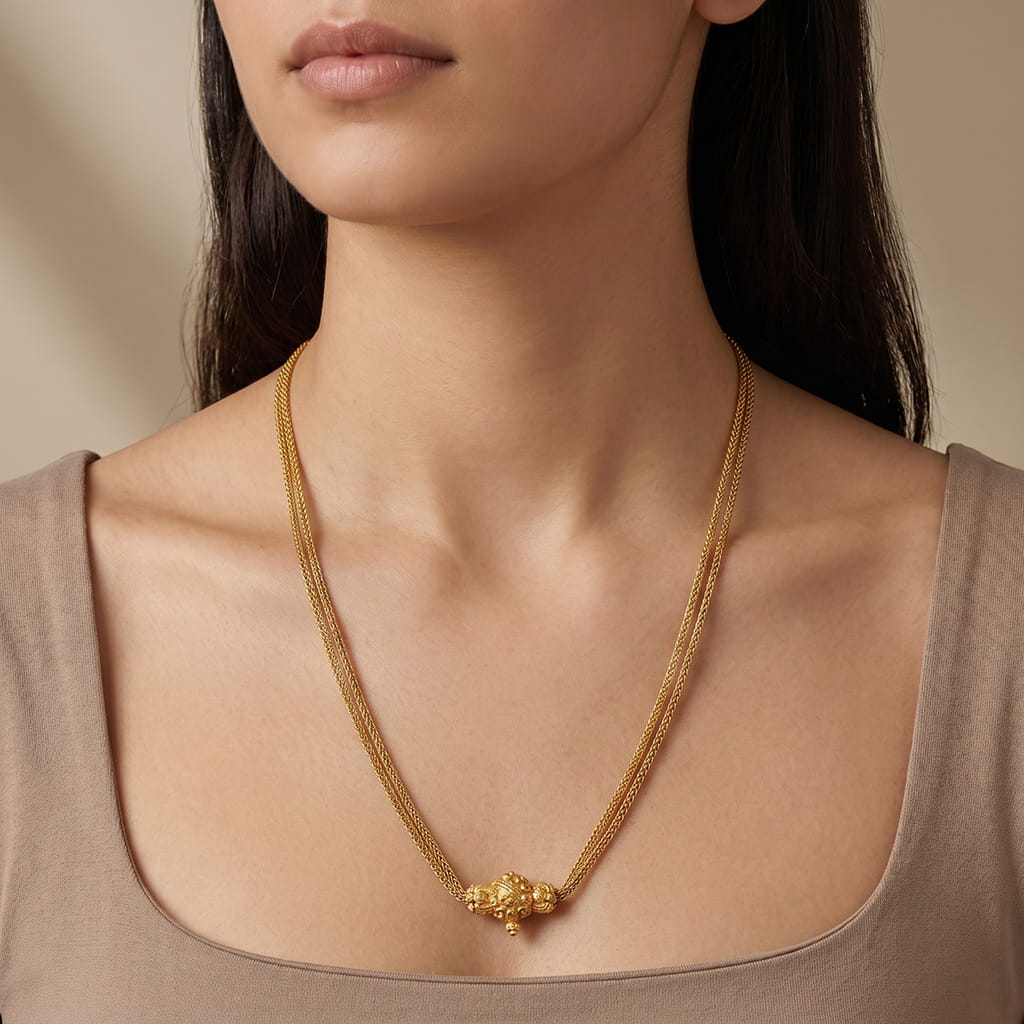 19th-Century Sliding Necklace in 16 kt Yellow Gold - Image 4