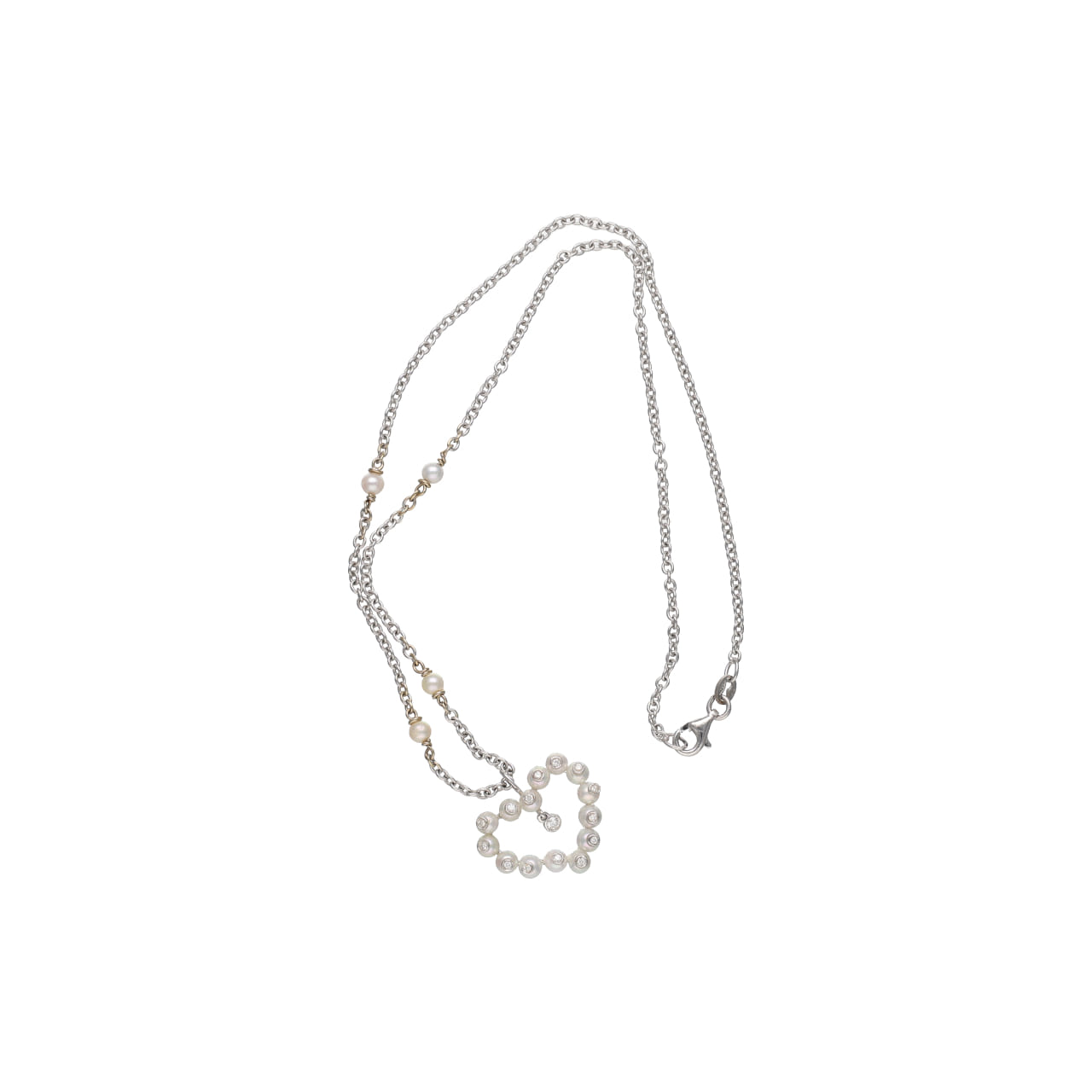 Collier faraone in oro bianco 18 kt con perle e diamanti_3