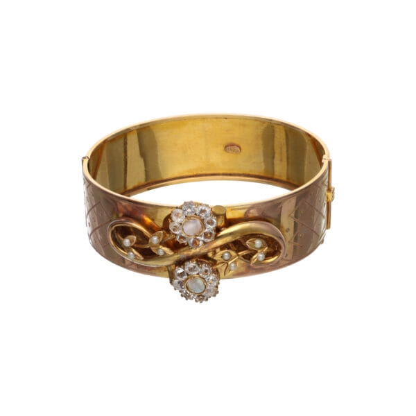 Bracciale rigido del 800 in oro inciso 12kt_1