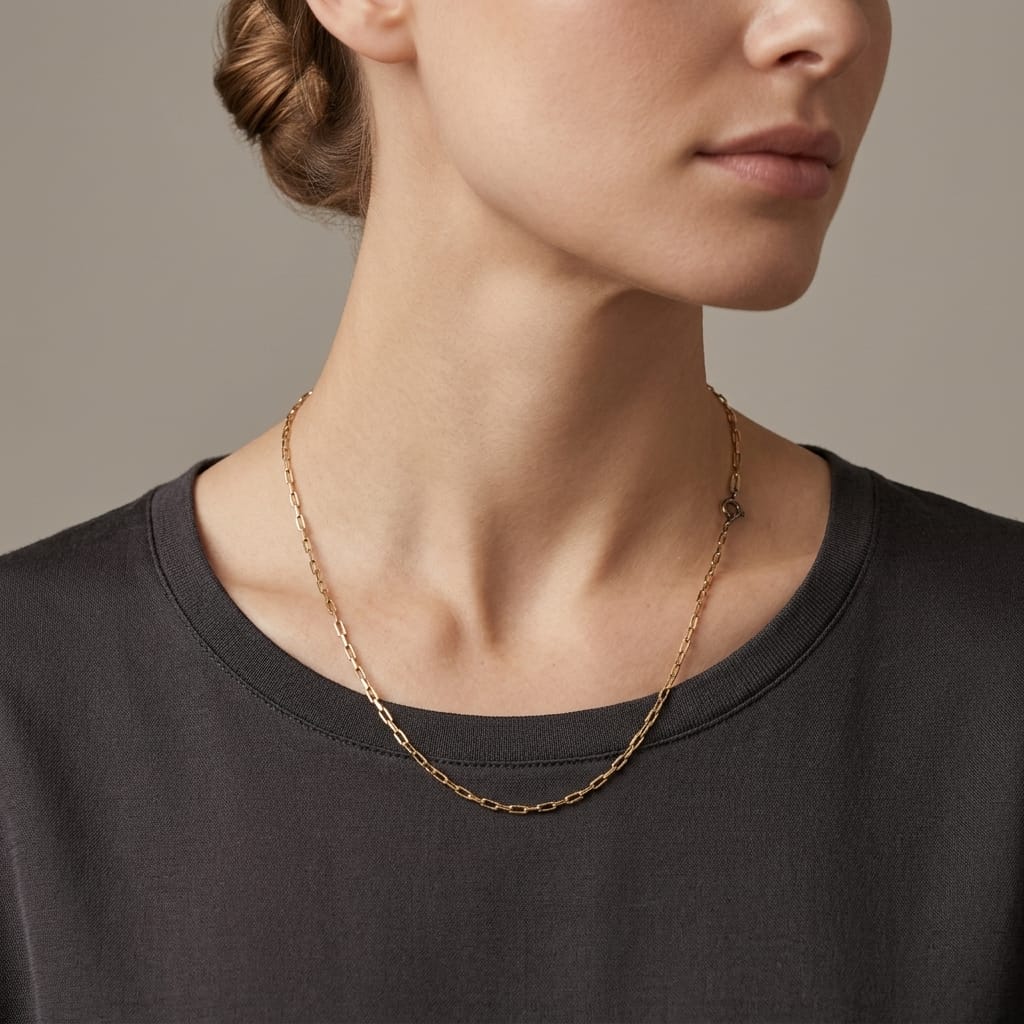 Catena vintage a maglia graffetta in oro giallo 18kt_4