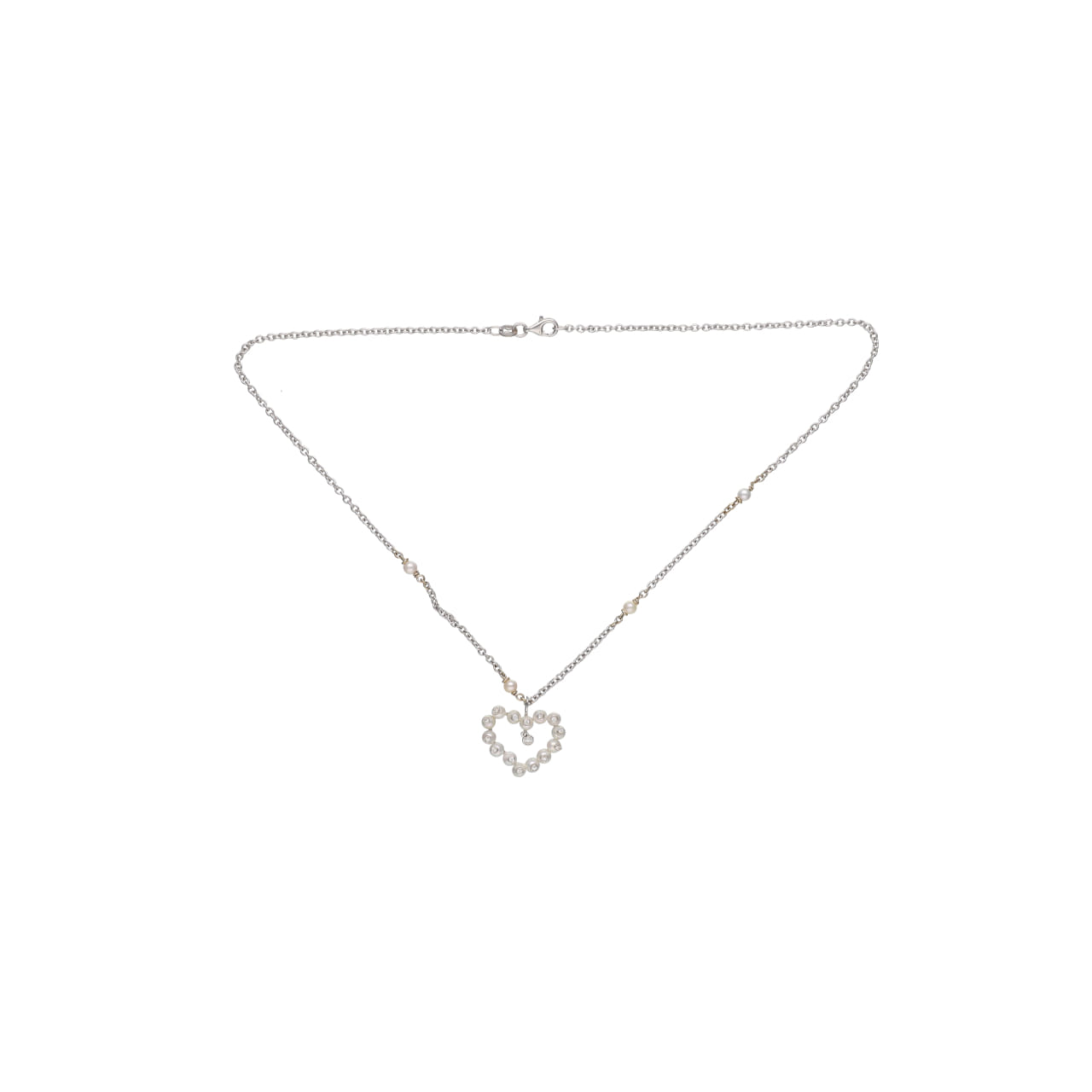 Collier faraone in oro bianco 18 kt con perle e diamanti_1