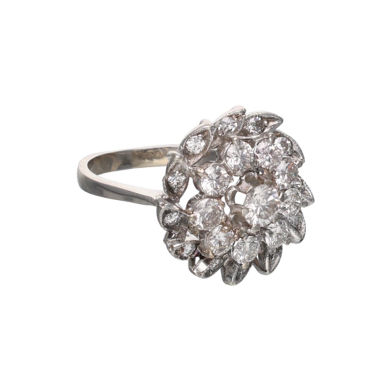 Anello a fiore anni 60 con diamanti_2