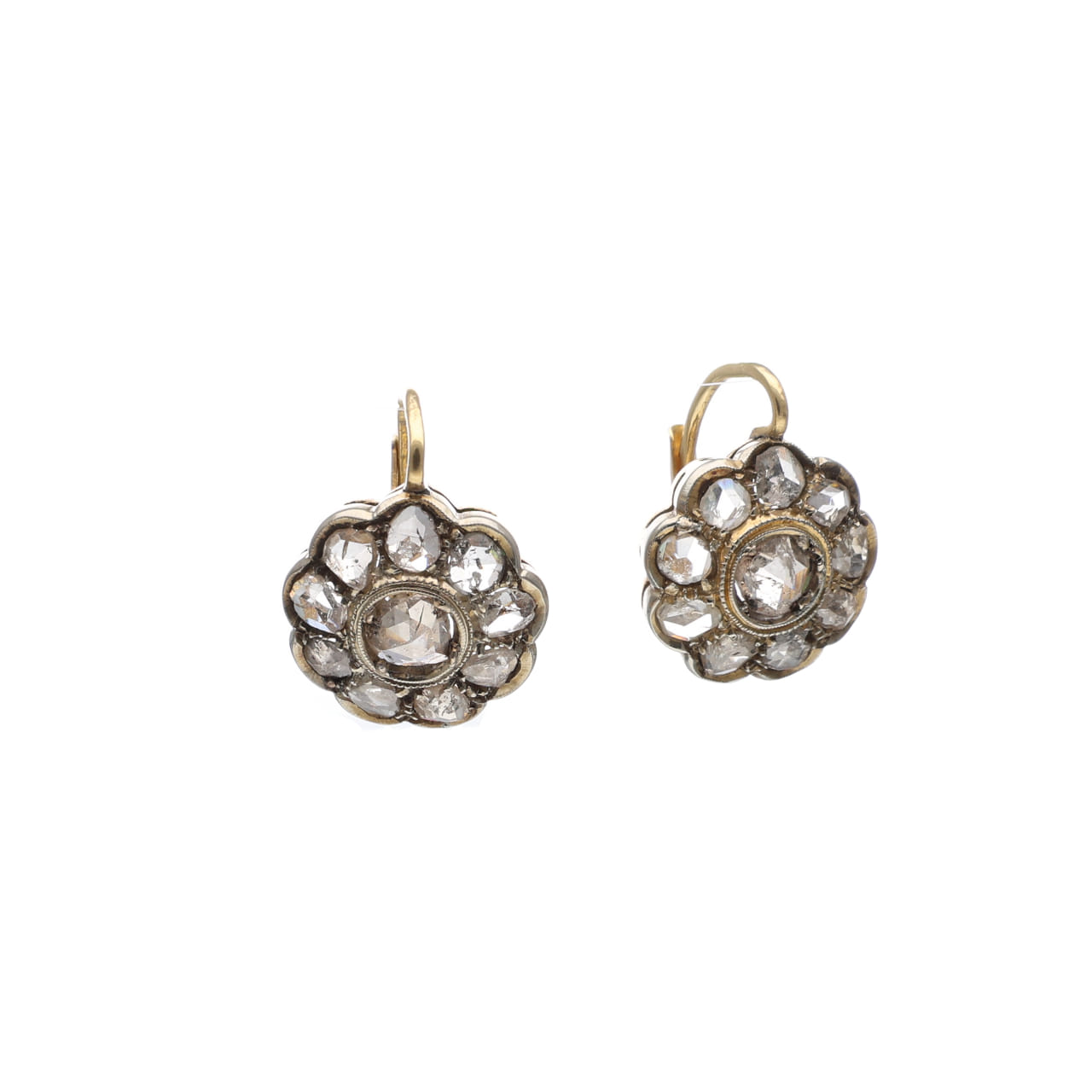 Victorian 19th-Century Earrings with Rose-Cut Diamonds - Image 3