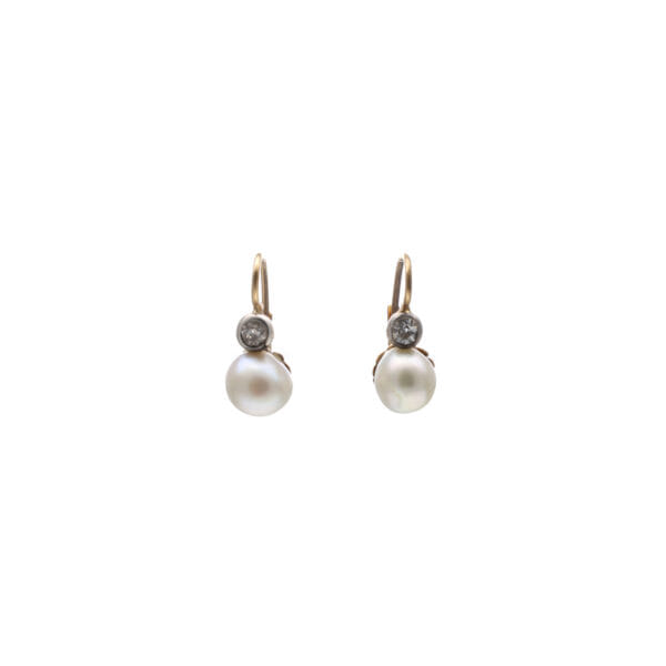 19th-Century Earrings in Gold, Silver, Diamonds and Pearls