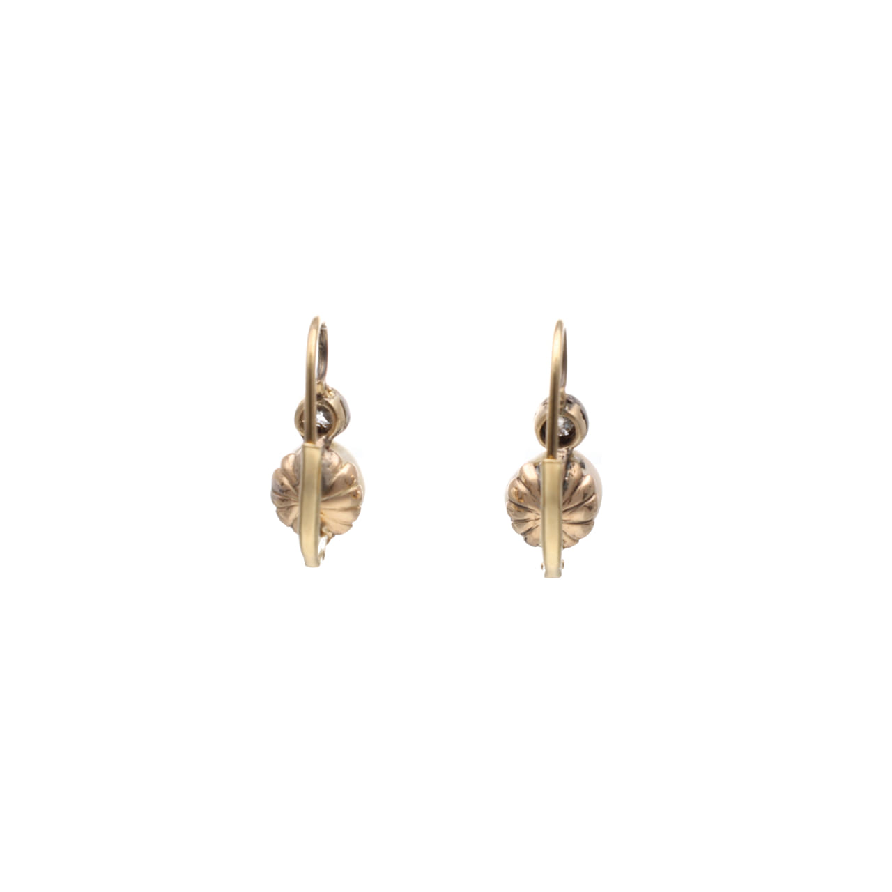 19th-Century Earrings in Gold, Silver, Diamonds and Pearls - Image 3