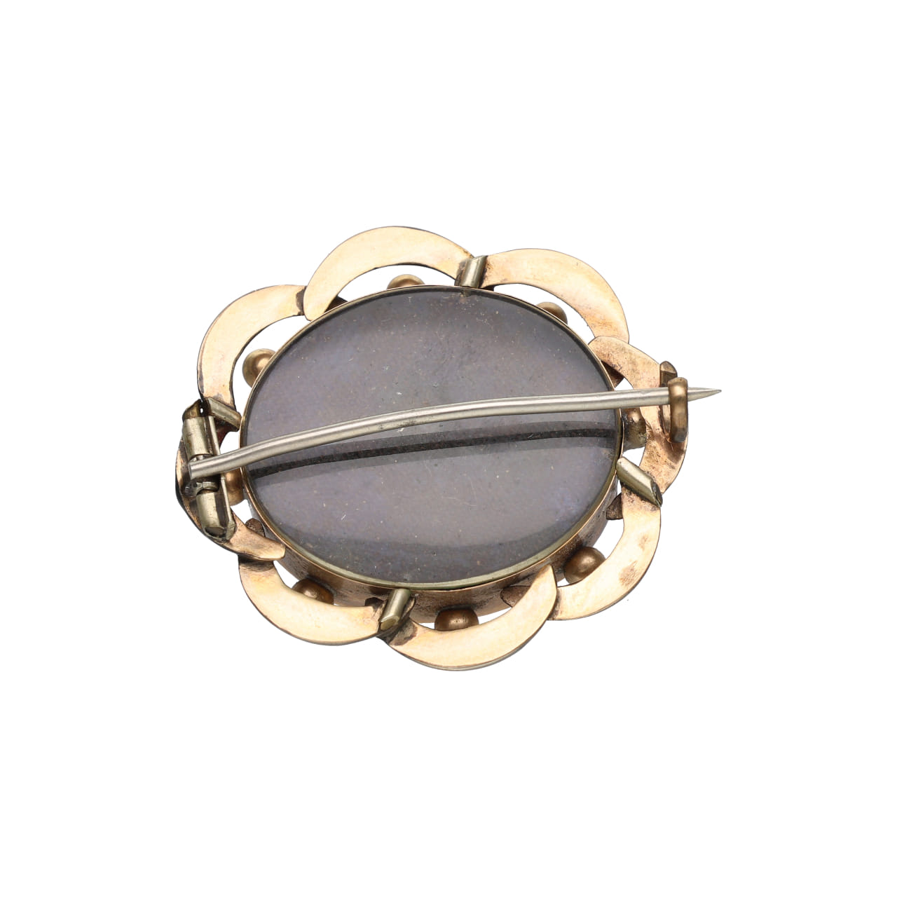 19th-Century Gold Brooch with hair work - Image 2