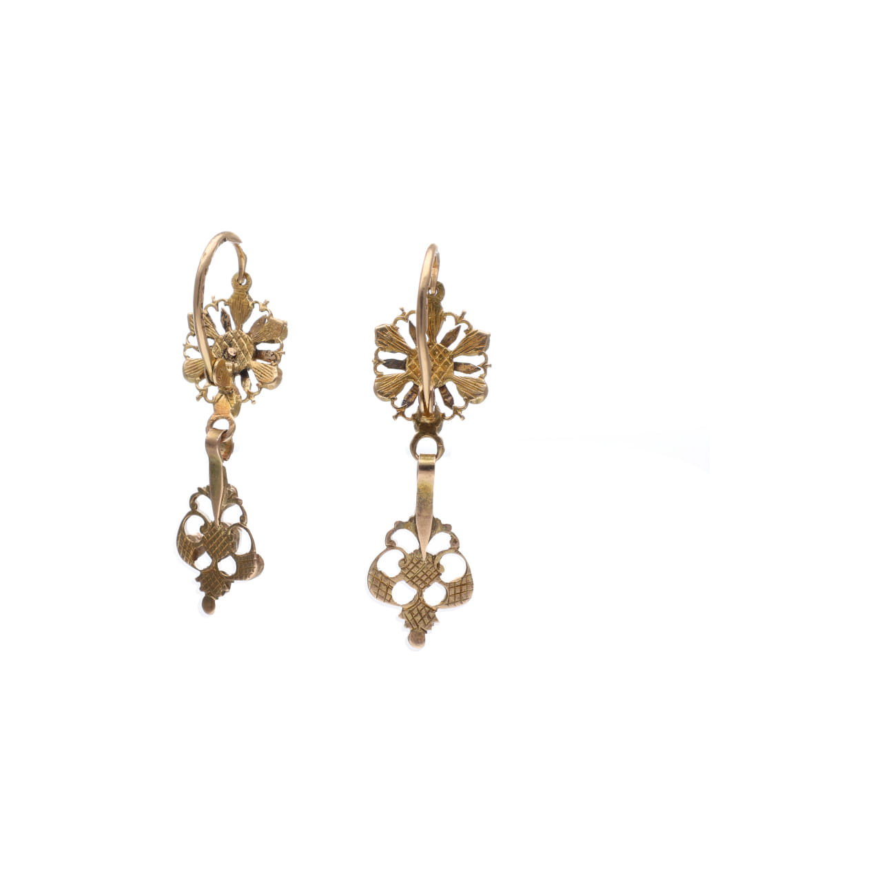 19th-Century Sicilian Earrings with Garnets and Rubies - Image 3