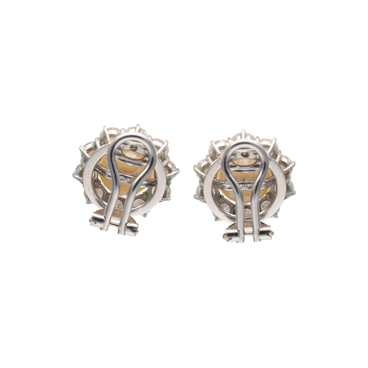 White Gold 1980s Earrings with Japanese Pearls and Diamonds - Image 3