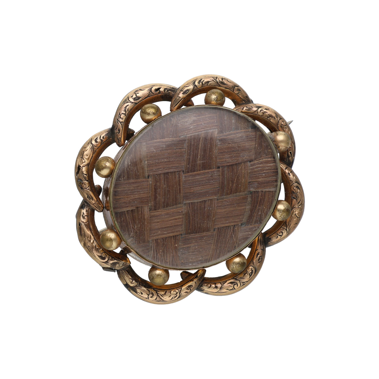 19th-Century Gold Brooch with hair work - Image 3