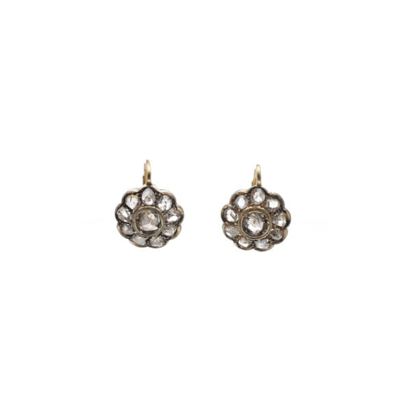 Victorian 19th-Century Earrings with Rose-Cut Diamonds