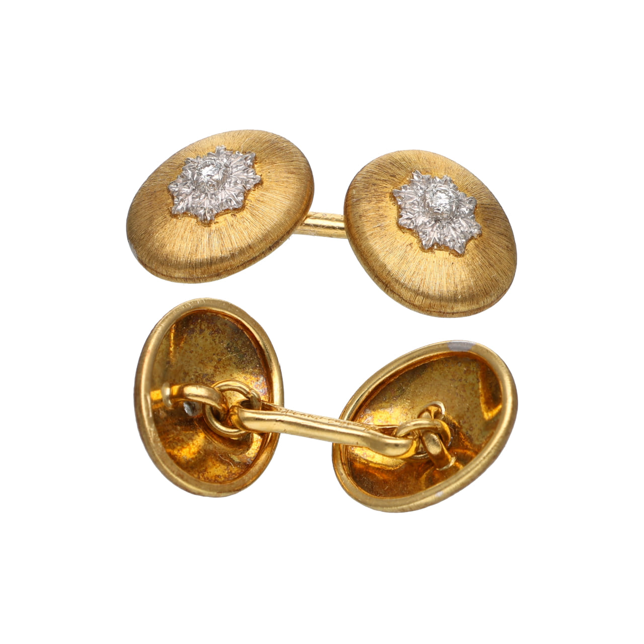 Buccellati Gold Cufflinks with Diamonds - Image 3