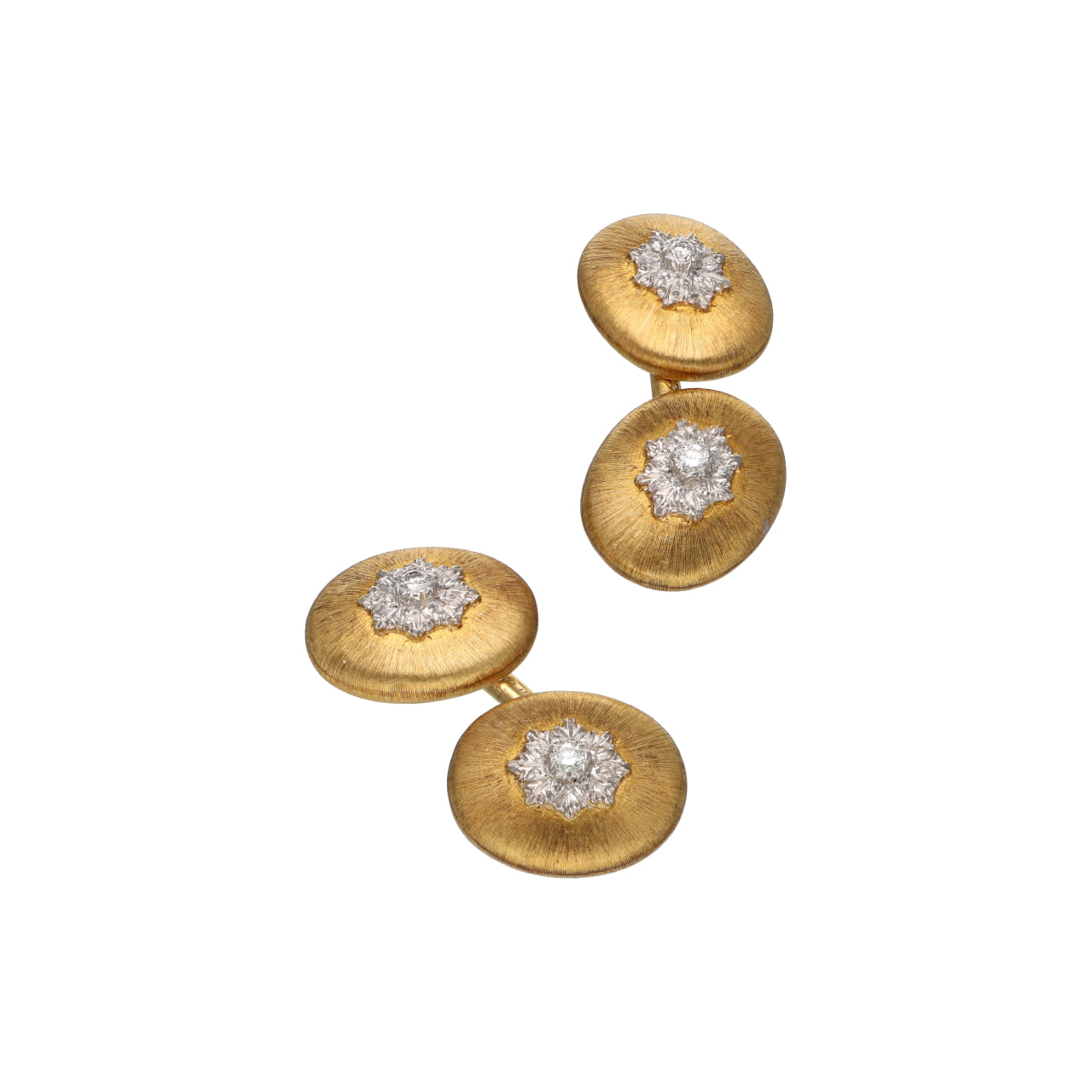 Buccellati Gold Cufflinks with Diamonds - Image 2