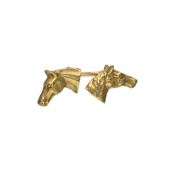 Vintage 1970s 18 kt Gold Horse Head Cufflinks
