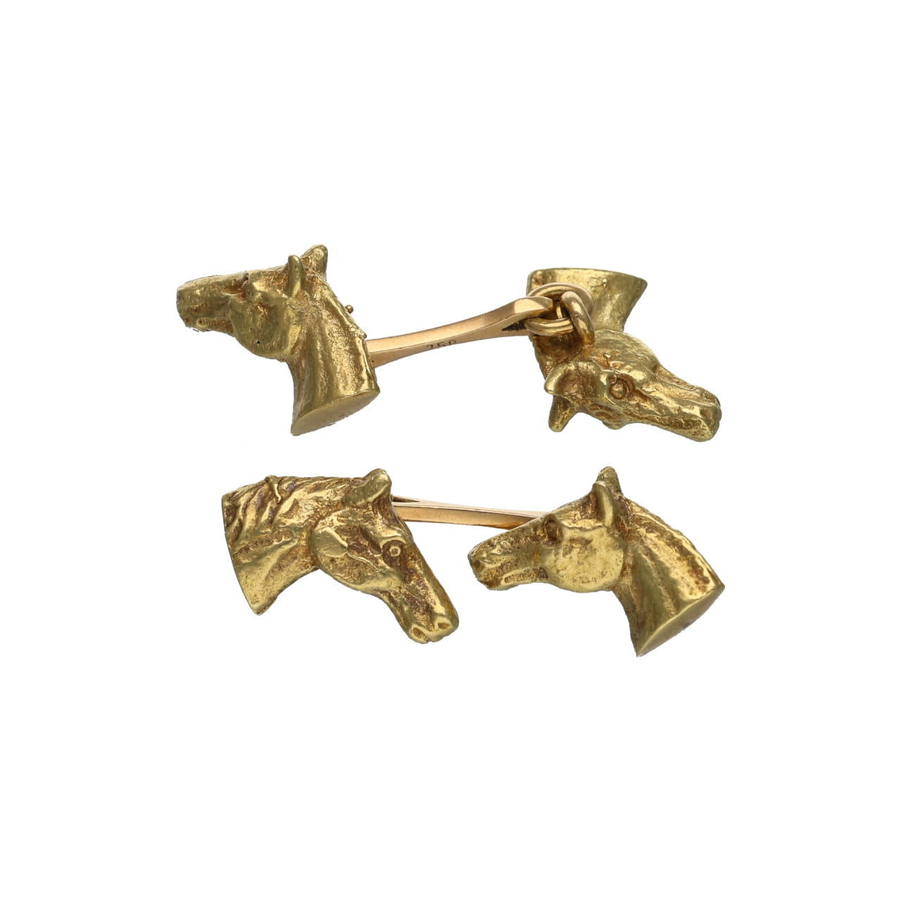 Vintage 1970s 18 kt Gold Horse Head Cufflinks - Image 2