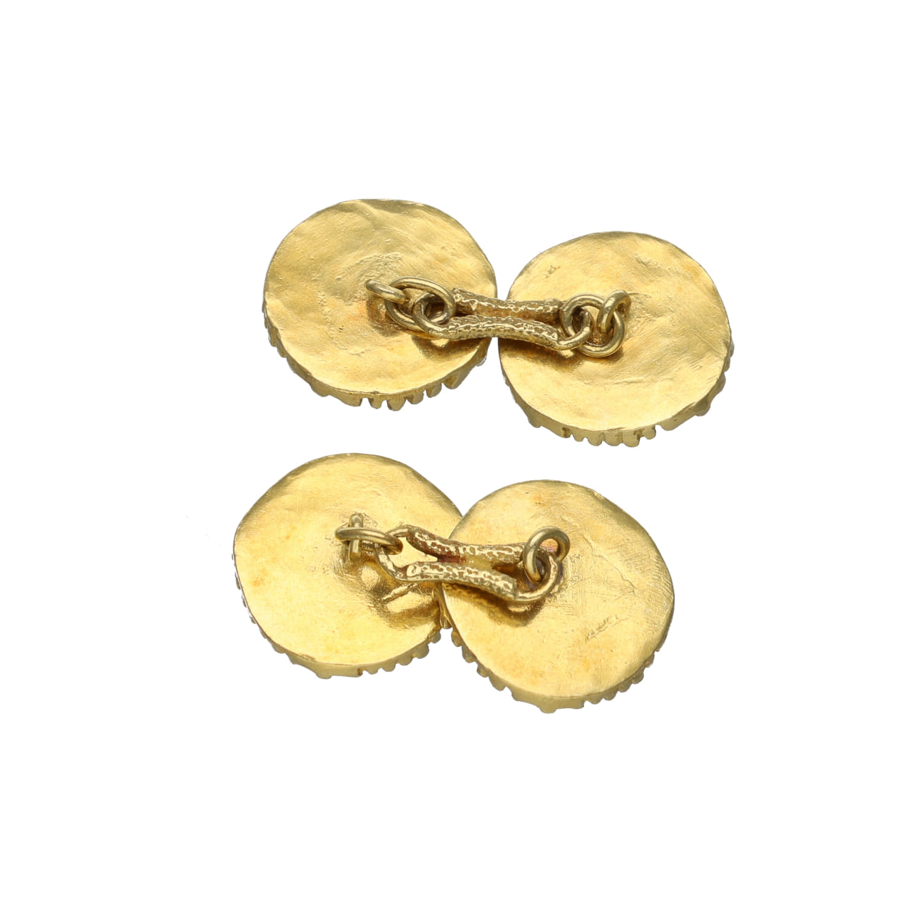 Vintage 1970s Cufflinks in Worked 18 kt Yellow Gold - Image 3